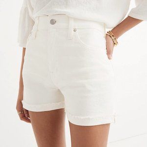 Madewell High-Rise Denim Shorts in Tile White